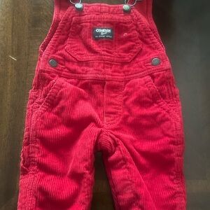 OshKosh B'gosh Bright Red Corduroy Overalls